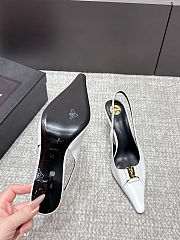 Fortok Saint Laurent BABYLONE BRETEUIL Slingback Pumps White 7.5cm - 6