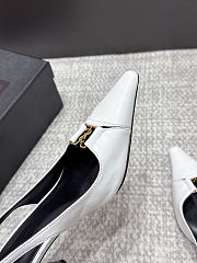 Fortok Saint Laurent BABYLONE BRETEUIL Slingback Pumps White 7.5cm - 5