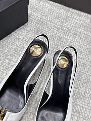 Fortok Saint Laurent BABYLONE BRETEUIL Slingback Pumps White 7.5cm - 4