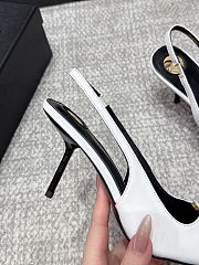 Fortok Saint Laurent BABYLONE BRETEUIL Slingback Pumps White 7.5cm - 3