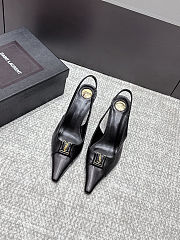 Fortok Saint Laurent BABYLONE BRETEUIL Slingback Pumps Black 7.5cm - 1