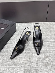 Fortok Saint Laurent BABYLONE BRETEUIL Slingback Pumps Black 7.5cm - 6