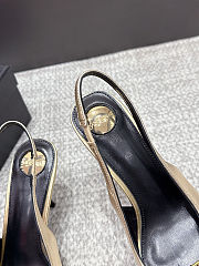 Fortok Saint Laurent BABYLONE BRETEUIL Slingback Pumps Gold 7.5cm - 3