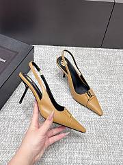 Fortok Saint Laurent BABYLONE BRETEUIL Slingback Pumps Brown 7.5cm - 6