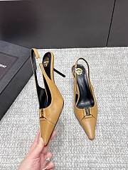 Fortok Saint Laurent BABYLONE BRETEUIL Slingback Pumps Brown 7.5cm - 5