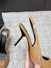 Fortok Saint Laurent BABYLONE BRETEUIL Slingback Pumps Brown 7.5cm - 2