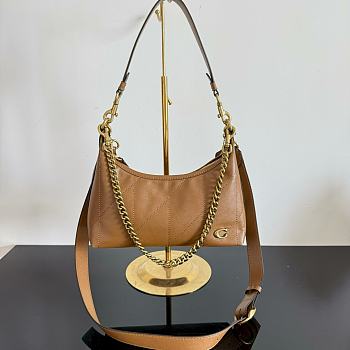 Fortok Coach Juliet Shoulder Bag 25 Brown 27.5x11.5x10.5cm