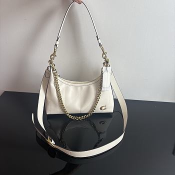 Fortok Coach Juliet Shoulder Bag 25 White 27.5x11.5x10.5cm