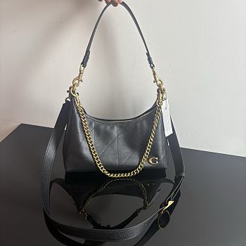 Fortok Coach Juliet Shoulder Bag 25 Black 27.5x11.5x10.5cm