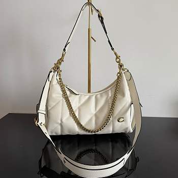 Fortok Coach Juliet Pocket Bag 30 Quilted White 30.5*23*12.5cm