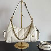 Fortok Coach Juliet Pocket Bag 30 Quilted White 30.5*23*12.5cm - 5