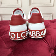Fortok Dolce & Gabbana White Leather Portofino Sneakers Red Logo - 6