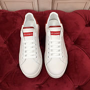 Fortok Dolce & Gabbana White Leather Portofino Sneakers Red Logo - 5