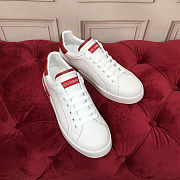 Fortok Dolce & Gabbana White Leather Portofino Sneakers Red Logo - 4