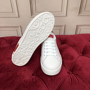 Fortok Dolce & Gabbana White Leather Portofino Sneakers Red Logo - 3