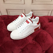Fortok Dolce & Gabbana White Leather Portofino Sneakers Red Logo - 2