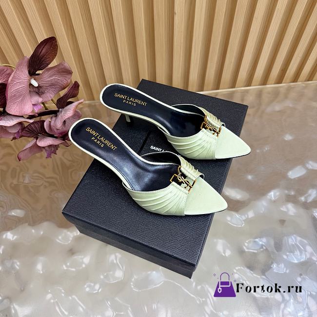 Fortok BABYLONE mules Green 6cm - 1