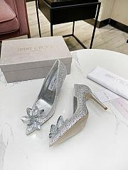 Fortok Jimmy Choo Avril Crystal Covered Pointy Toe Pumps 100mm - 5