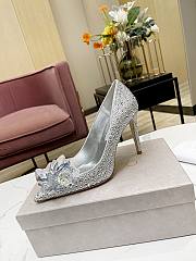 Fortok Jimmy Choo Avril Crystal Covered Pointy Toe Pumps 100mm - 2