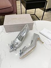 Fortok Jimmy Choo Allure Crystal Covered Pointy Toe Pumps 50mm - 6