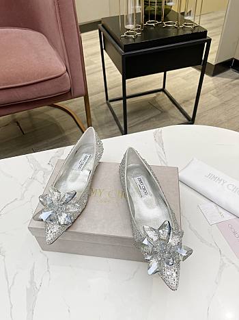 Fortok Jimmy Choo Crystal Covered Pointy Toes Flats