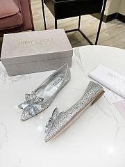 Fortok Jimmy Choo Crystal Covered Pointy Toes Flats - 4