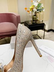 Fortok Jimmy Choo Avril Crystal Covered Pointy Toe Pumps Gold 100mm - 6