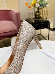 Fortok Jimmy Choo Allure Crystal Covered Pointy Toe Pumps Gold 50mm - 4