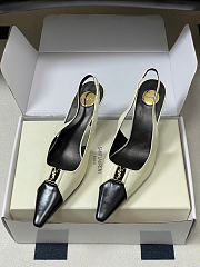 Fortok Saint Laurent BABYLONE BRETEUIL Slingback Pumps Black And White 7.5cm - 1