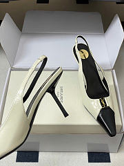 Fortok Saint Laurent BABYLONE BRETEUIL Slingback Pumps Black And White 7.5cm - 6