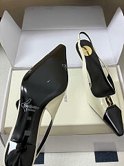 Fortok Saint Laurent BABYLONE BRETEUIL Slingback Pumps Black And White 7.5cm - 5
