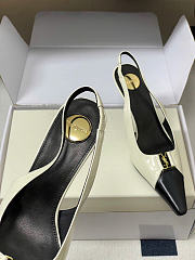 Fortok Saint Laurent BABYLONE BRETEUIL Slingback Pumps Black And White 7.5cm - 3