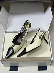Fortok Saint Laurent BABYLONE BRETEUIL Slingback Pumps Black And White 7.5cm - 2