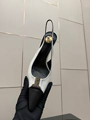 Fortok Saint Laurent BABYLONE BRETEUIL Slingback Pumps Black And White 9cm - 5