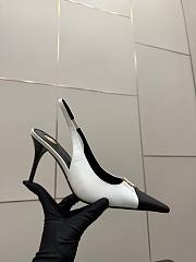 Fortok Saint Laurent BABYLONE BRETEUIL Slingback Pumps Black And White 9cm - 4
