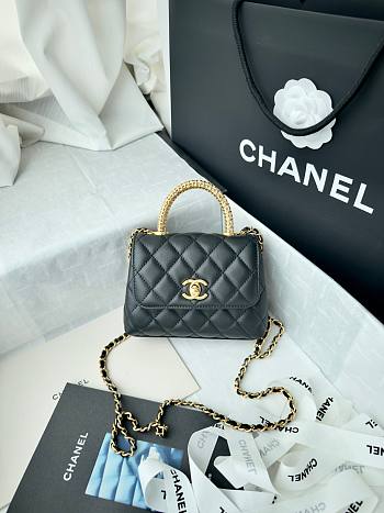 Fortok Chanel Coco Handle Black Handbag 14.5cm
