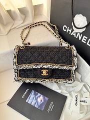 Fortok Chanel Tweed Braided Classic Flap Bag 25cm - 1