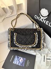 Fortok Chanel Tweed Braided Classic Flap Bag 25cm - 3