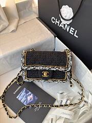 Fortok Chanel Tweed Braided Classic Flap Bag 20cm - 1