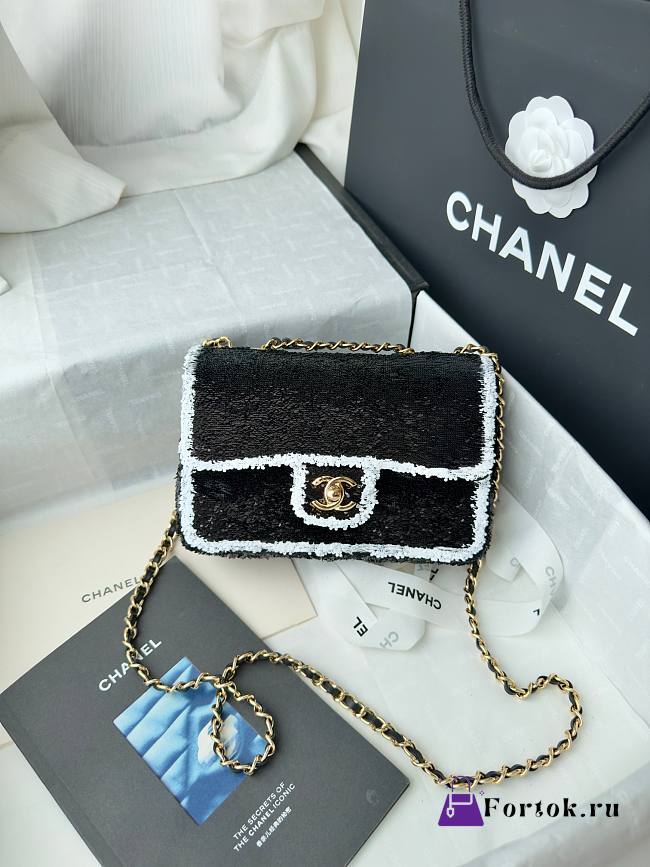 Fortok Chanel Sequin Classic Flap Bag 20cm - 1