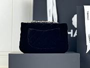 Fortok Chanel Velvet Quilted Flap Bag Black 20cm - 6