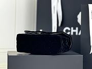 Fortok Chanel Velvet Quilted Flap Bag Black 20cm - 3