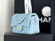 Fortok Chanel Velvet Quilted Flap Bag Blue 20cm - 5