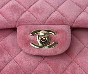 Fortok Chanel Velvet Quilted Flap Bag Pink 20cm - 3