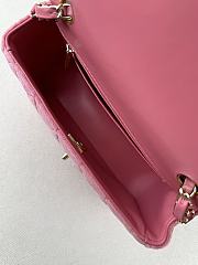 Fortok Chanel Velvet Quilted Flap Bag Pink 20cm - 6