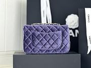 Fortok Chanel Velvet Quilted Flap Bag Purple 20cm - 5