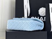 Fortok Chanel Velvet Quilted Flap Bag Blue 25cm - 6
