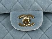 Fortok Chanel Velvet Quilted Flap Bag Blue 25cm - 5