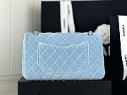 Fortok Chanel Velvet Quilted Flap Bag Blue 25cm - 2