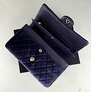 Fortok Chanel Velvet Quilted Flap Bag Purple 25cm - 5